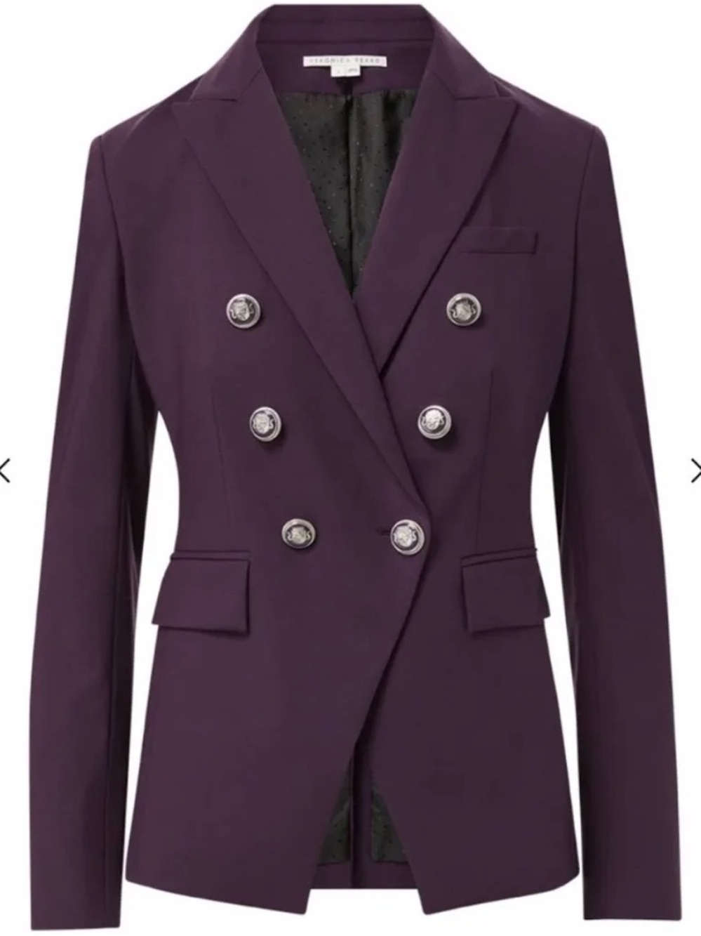 Veronica Beard Miller Dickey Jacket Dark Aubergine Wool Blend Sz 12